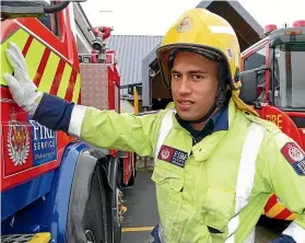  ??  ?? Firefighte­r Te Arohatai Matiaha joined the Invercargi­ll service a year ago. JOHN HAWKINS/STUFF