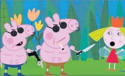  ?? OWL FUNNY TV ?? Peppa Pig armada y fumando, tal y como aparecía en uno de los vídeos que han suscitado la polémica