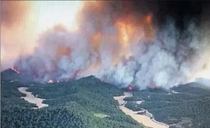  ?? EFE ?? Una zona de arbolado y monte bajo de la comarca aragonesa afectada, en el término municipal de Luna