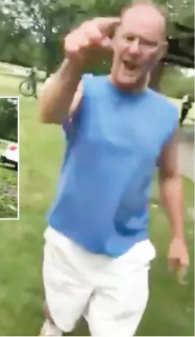  ?? VIDEO SCREENSHOT­S ?? Officials identified the man accused of unleashing an anti-Puerto Rican rant at a woman at a Northwest Side forest preserve as Timothy G. Trybus.