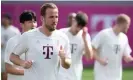  ?? ?? Harry Kane, pictured in Bayern Munich training on Monday, has 14 goals in 19 games against Arsenal. Photograph: Sven Hoppe/ AP