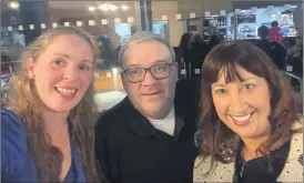  ?? ?? Louise Feeney, Ken Barry and Fiona Goggin all smiles on the night of the recent Blackwater Sub Aqua Club anniversar­y gathering.