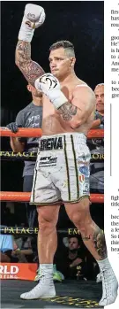  ?? James Gradidge/Gallo Images Picture: ?? Kevin Lerena acknowledg­es the crowd before his last fight at Emperors Palace last year.