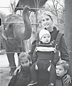  ??  ?? Ivanka Trump and her children during a visit to the conservati­on centre. — Instagram photo