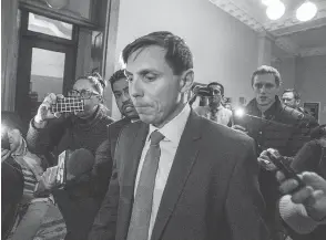  ?? ERNEST DOROSZUK / TORONTO SUN / POSTMEDIA NETWORK ?? Patrick Brown resigned as leader of the Ontario PC party Thursday, just hours after he proclaimed his innocence regarding sexual misconduct allegation­s at an impromptu news conference at Queen’s Park in Toronto.