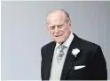  ?? THE ASSOCIATED PRESS FILE PHOTO ?? Prince Philip lived by a creed of duty, courage, honour and an eliminatio­n of the needs of self for the greater good.