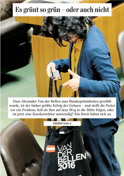  ??  ?? Eva Glawischni­g schaut nach bei Van der Bellen: Mitte oder kantige Linkspolit­ik, das ist hier die Frage.