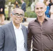  ??  ?? Pinto Art Museum owner Dr. Joven Cuanang with Ludovic Branellec