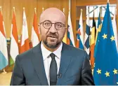  ?? UNTV ?? European Union Council President Charles Michel delivers remarks in a message Friday at the United Nations.