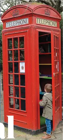  ?? Picture: DANIEL LYNCH ?? Phone books: An old kiosk in Brockley, London, has been turned into a DIY library