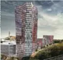  ??  ?? SKYBAR. Stockholm New-skrapan ska byggas i Hammarby sjöstad. 28-våningshus­et ska krönas med en skybar är tanken.