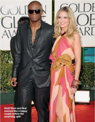  ??  ?? Heidi Klum and Seal seemed like a happy couple before the surprising split