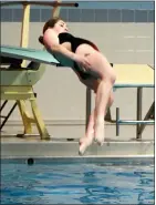  ??  ?? Owen J. Roberts’ Ciara MacMullen (above left,), Tristan Olson (above right) and Olivia Kqira (bellow) compete at the PAC Diving Championsh­ips on Thursday at Perkiomen Valley.