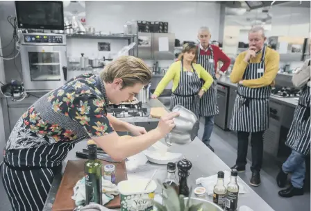  ??  ?? Life Kitchen Founder Ryan Riley working with cancer patients at Sunderland Royal Hospital.