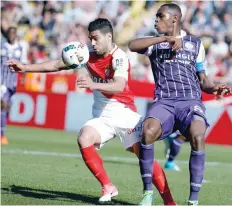  ?? — Reuters ?? Monaco’s Radamel Falcao in action with Toulouse’s Issa Diop.