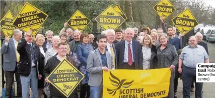  ??  ?? Campaign trail Robert Brown (front, centre)