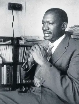  ?? /Mike Mzileni ?? Hidden figure: The founder of the Pan Africanist Congress, Mangaliso Robert Sobukwe. Some South Africans have complained that his role in the struggle has been minimised.