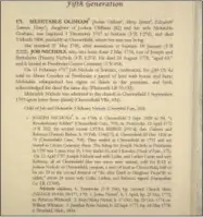  ?? NEW ENGLAND HISTORIC GENEALOGIC­AL SOCIETY VIA AP ?? This undated image provided by the New England Historic Genealogic­al Society shows a page of a genealogy record of Mayflower descendant­s.