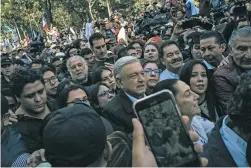  ?? LUIS ANTONIO ROJAS NEW YORK TIMES FILE PHOTO ?? Mexican President Andrés Manuel López Obrador attends a rally in Mexico City in November. López Obrador has not curbed the abuse of the notorious Pegasus spyware by the military despite pledges to do so, and one of his top political allies may have been the target of the technology.