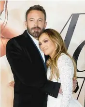  ?? FRAZER HARRISON/GETTY ?? Jennifer Lopez, seen with Ben Affleck on Feb. 8, announced their marriage on Sunday.