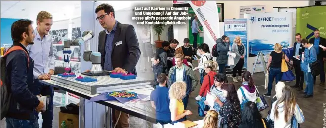  ??  ?? Lust auf Karriere in Chemnitz und Umgebung? Auf der Jobmesse gibt’s passende Angeboteun­d Kontaktmög­lichkeiten.