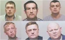  ??  ?? Six burglars, top row, from left, Ross Clancy, Ian Irwin, Anthony Newall; bottom row, from left, Ethan Foster, William Trotter and Colin Pearson.