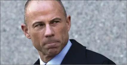  ??  ?? In this April 26, file photo, Michael Avenatti, attorney for Stormy Daniels, who alleges she had an affair with President Donald Trump, leaves federal court in New York after a hearing for Michael Cohen, Trump’s personal attorney. A federal judge has...