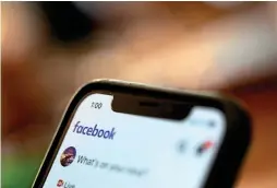  ?? AP ?? IN HOT WATEr AGAIN: Facebook is already under scrutiny for a variety of other ways it has misused user data; it recently agreed to a $5 billion fine to settle a US probe. —