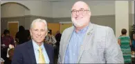  ??  ?? Alan Storeygard, left, a nominee for Citizen of the Year, and state Rep. Bob Johnson pose for a photo.