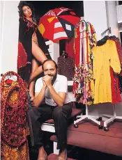  ??  ?? Fiorucci in his Milan store, and models showing his designs: he seldom made clothes larger than a woman’s size 10, explaining that ‘To manufactur­e only small sizes is doing a favour for humanity. I prevent ugly girls from showing off their bad figures’