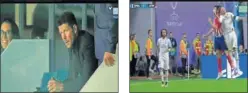  ??  ?? Simeone en el palco.Duelo entre Ramos y Costa.