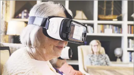  ?? Contribute­d Photo ?? In an effort to improve quality of life for residents, Maplewood Senior Living is incorporat­ing a string of technology, including virtual reality equipment, into recreation and therapy uses.