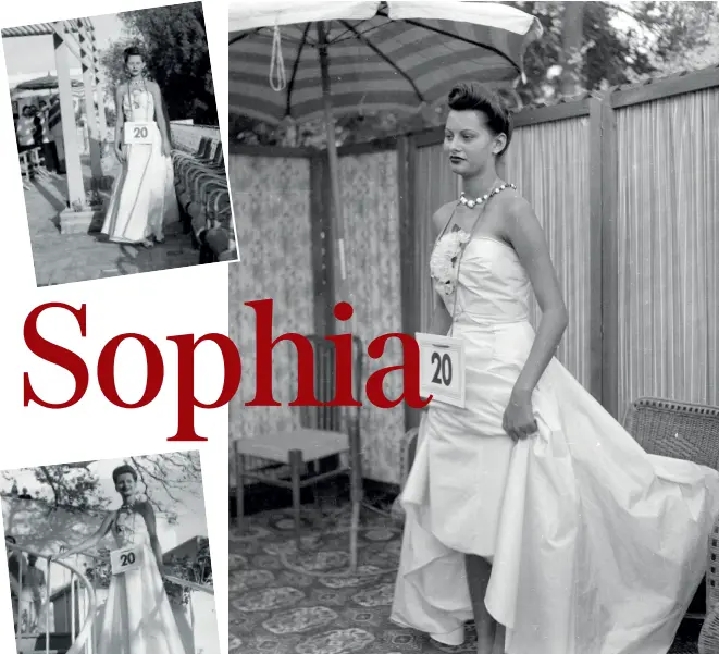  ??  ?? Selezioni È il 21 settembre del 1949 e a Napoli si bandisce il primo concorso di bellezza Sofia Scicolone è alla sua prima apparizion­e pubblica
