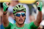  ?? REUTERS ?? Marcel Kittel celebrates winning his stage win.