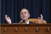  ?? SUSAN WALSH — THE ASSOCIATED PRESS ?? House Intelligen­ce Committee Chairman Adam Schiff, D-Calif., gives final remarks during a hearing on Capitol Hill in Washington.