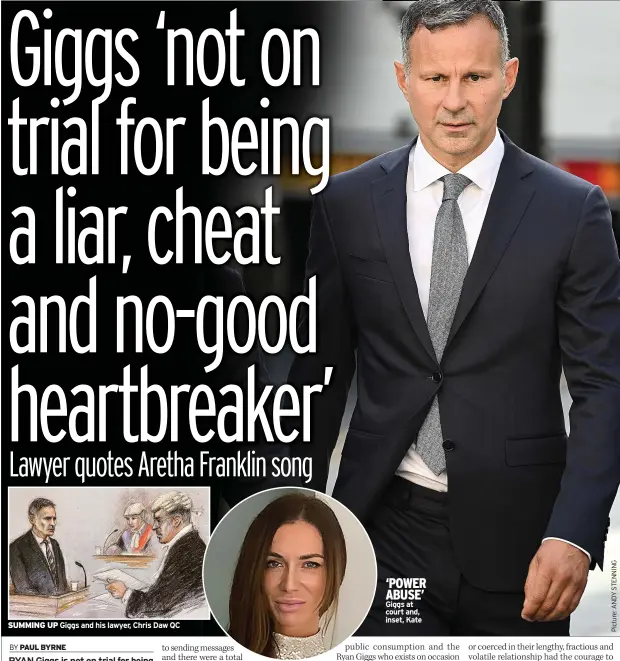  ?? ?? ‘POWER ABUSE’ Giggs at court and, inset, Kate