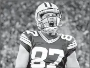  ?? AP file photo ?? Wide receiver Jordy Nelson, who had 550 receptions and 69 touchdown catches in 10 seasons for Green Bay, was released by the Packers on Tuesday.