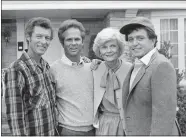  ?? WALLY FONG, FILE/AP PHOTO ?? This Dec. 10, 1982 file photo shows members of the original cast of the “Leave It To Beaver,” from left, Ken Osmond, Tony Dow, Barbara Billingsle­y and Jerry Mathers during the filming of their TV special, “Still The Beaver,” in Los Angeles.