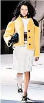  ?? GETTY ?? Louis Vuitton’s shearling jacket with rounded shoulders.