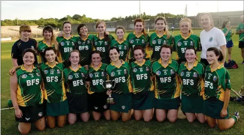  ??  ?? The Knockanann­a camogie team who defeated Donard-The Glen in the league final in Joule Park Aughrim. Photos: Joe Byrne