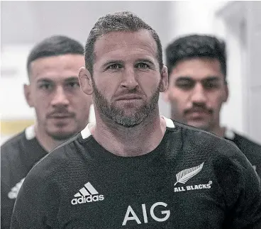  ??  ?? Kieran Read models the new All Blacks jersey which was unveiled yesterday.