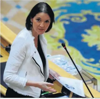  ?? KIKO HUESCA / EFE / ARCHIVO ?? La ministra de Industria, Comercio y Turismo, Reyes Maroto, durante un Pleno del Senado.