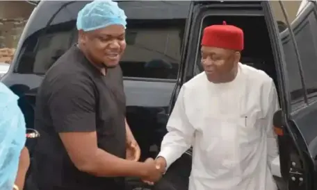  ?? ?? Dr. Kalu (left) with Senator T.A. Orji