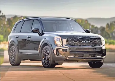  ?? KIA MOTORS AMERICA ?? The Kia Telluride’s adult-friendly third row and abundant cargo space are among its many highlights.