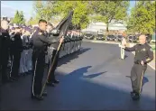  ?? ROBERT SALONGA — STAFF PHOTOGRAPH­ER ?? San Jose police Chief Eddie Garcia, right, speaks to cadets. Last year, staffing dropped below 1,000 officers.