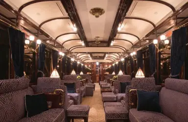  ??  ?? OPPOSITE: The Canadian covers 4,466 kilometres on its journey between Vancouver and Toronto. VIA Rail Canada RIGHT: The Orient Express is straight out of the golden age of glamour. Belmond Management Limited