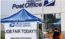  ?? A job fair hiring new postal workers and mail carrier assistants at a US Postal Service in Inglewood, California, in July. Photograph: Patrick T Fallon/AFP/Getty Images ??