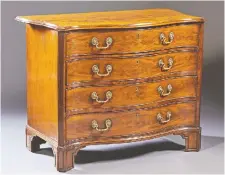  ?? G. SERGEANT ANTIQUES ?? The fine antiques market, which includes this George III mahogany chest circa 1760, is showing signs of life.