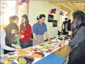  ??  ?? One of the stalls at the launch of the E-cell where students displayed their entreprene­urial skills