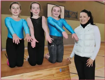  ??  ?? Cara Courtney, Carmel Kelleher, and Chloe O’Sullivan practicing some moves with their teacher Patricia O’Reilly of Duhallow Fitness Centre.